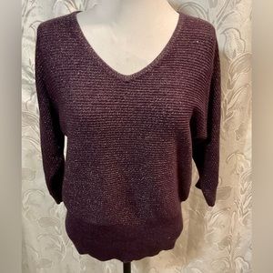 New York and Company Purple Metallic Sweater